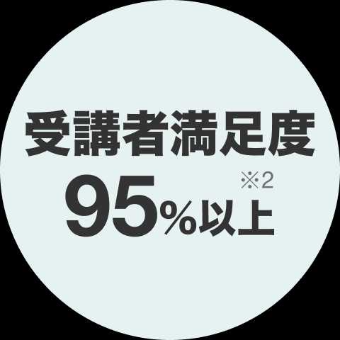 受講者満足度95%以上