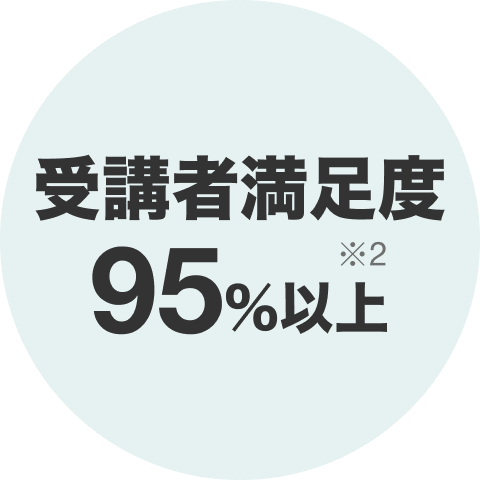 受講者満足度95%以上